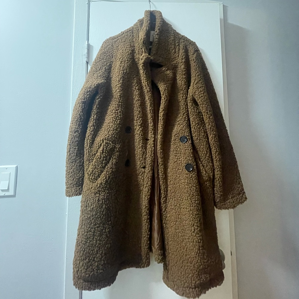 Vintage Style Brown Teddy Coat